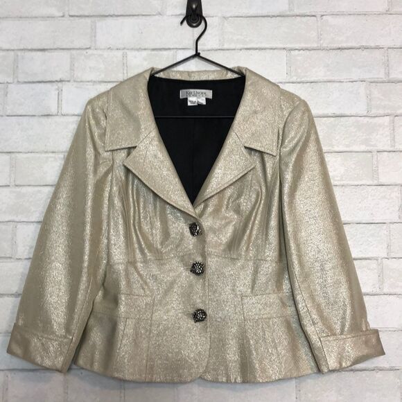 Kay Unger Jackets & Blazers - Kay Unger Champagne Metallic Blazer 10